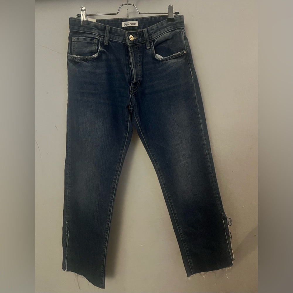 ZARA TRF Authentic Denim Bootcut Jeans w/ Side Slits & Raw Hem – Size 6